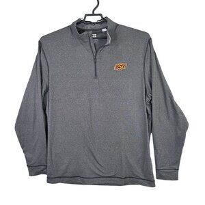 Mens Cutter & Buck Gray Pullover 1/4 Zip Shirt OSU Long Sleeve Mock Neck Size XL